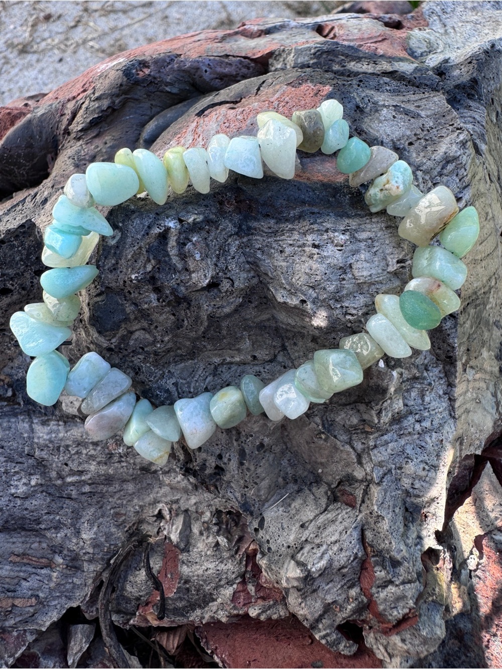 Green Amazonite Chip Stretch Bracelet